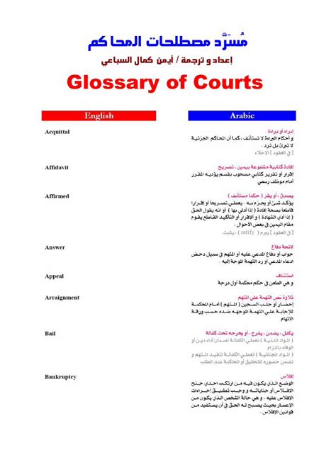 مصطلحات المحاكم الإمارات انجليزي pdf